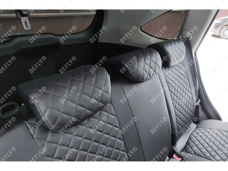 Чехлы на сиденья Haval M6, 2021-н.в., экокожа черная/ромб перфорация