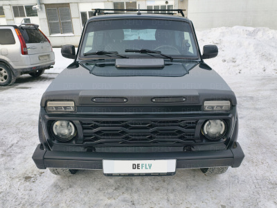 Дефлектор капота Touring Лада Нива 4x4, с фонарями LED
