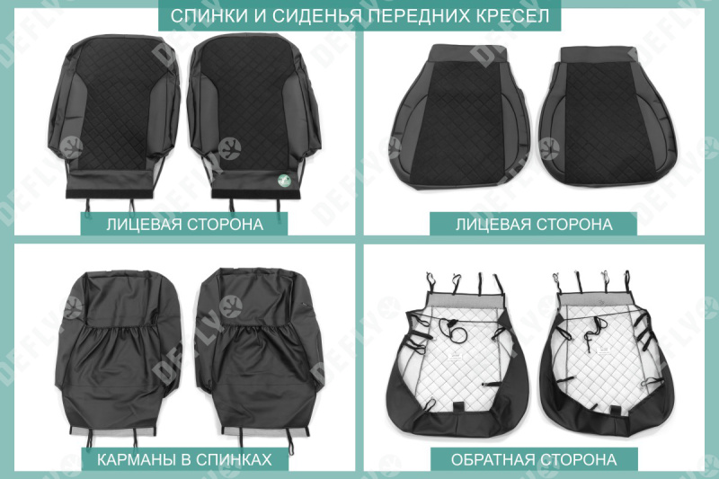 Чехлы на сиденья Mitsubishi Outlander, 2005-2012, экокожа черная/замша черная ромб