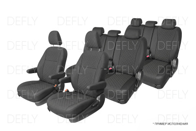 Чехлы на сиденья Toyota Wish (XE20), 2009-2017, 7 мест, экокожа премиум черная/ромб перфорация