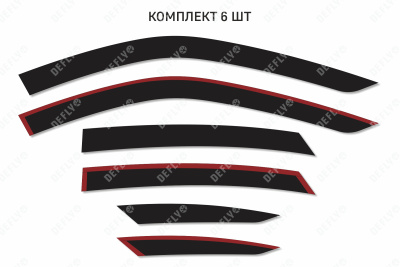 Дефлекторы окон 2D Лада Гранта, 2018-н.в., лифтбек, комплект 4 шт.