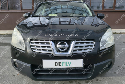 Утеплитель радиатора для Nissan Qashqai (J10), 2006-2010, экокожа черная 
