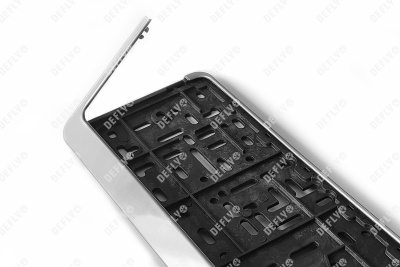 Рамка для номера автомобиля с защелкой, пластиковая, серая, 2 шт 