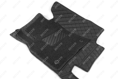 Ковры салона 3D, Toyota Land Cruiser (J200), 2007-2015, экокожа черная/ворс черный 