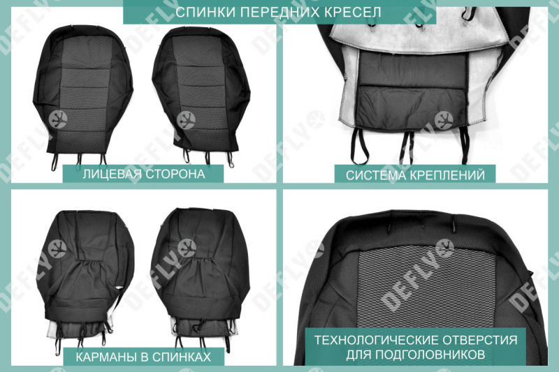 Чехлы на сиденья Ford Focus 3, 2010-2019, комплектация Trend Sport, Titanium, жаккард 