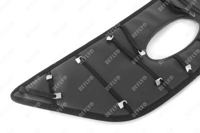 Утеплитель радиатора для Лада Ларгус, 2019-2021, рестайлинг, экокожа черная 