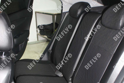 Чехлы на сиденья Hyundai Solaris, 2017-2022, экокожа черная