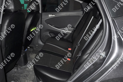 Чехлы на сиденья Hyundai Solaris, 2010-2017, седан, задний ряд 60/40, экокожа черная