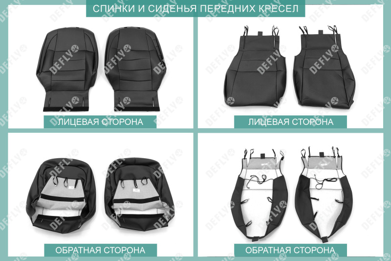 Чехлы на сиденья Kia Seltos (SP2), 2019-н.в., экокожа черная