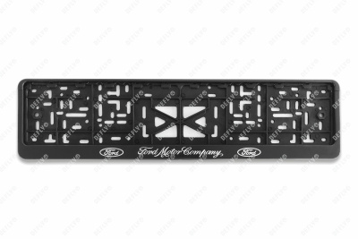 Рамка для номера автомобиля с защелкой, пластиковая, черная, FORD серебро 