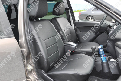 Чехлы на сиденья Lada Granta, 2018-н.в., задний ряд 60/40, экокожа черная