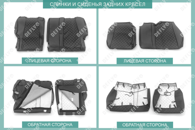 Чехлы на сиденья Honda Fit (GP, GK), 2013-2020, экокожа черная/ромб перфорация