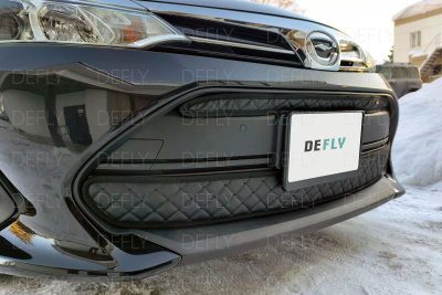 Утеплитель радиатора для Toyota Corolla Fielder (E160), 2017-2025, 2-й рестайлинг, экокожа черная