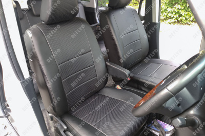 Чехлы на сиденья Toyota Tank/Roomy, Daihatsu Thor, Subaru Justy, 2016-2020, без спинок-столиков, экокожа черная