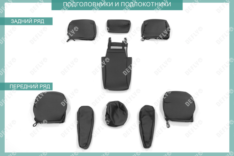 Чехлы на сиденья Lexus LX470, 1998-2007, 5 мест, экокожа черная