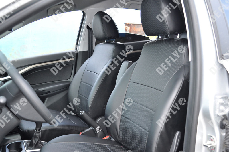 Чехлы на сиденья Лада Веста, 2015-н.в., седан, задний ряд 60/40, экокожа черная