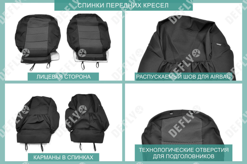 Чехлы на сиденья Лада XRAY, 2015-2022, задний ряд 60/40, жаккард