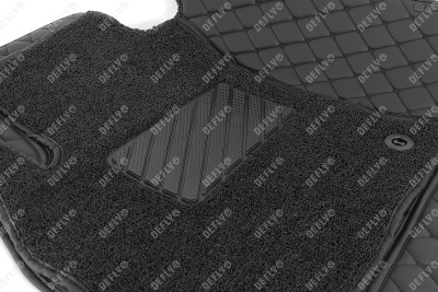 Ковры салона 3D, Toyota Land Cruiser (J200), 2007-2015, экокожа черная/ворс черный 