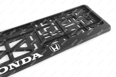 Рамка для номера автомобиля с защелкой, пластиковая, черная, HONDA серебро 