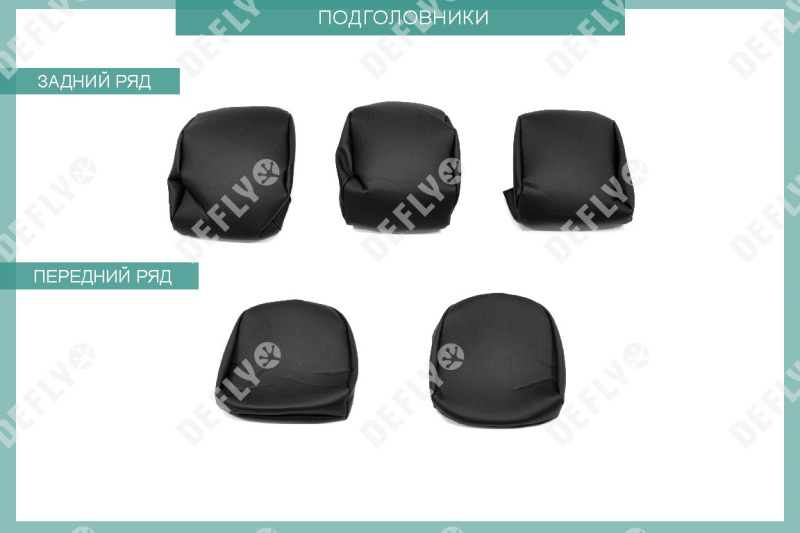 Чехлы на сиденья Renault Kaptur, 2016-2022, экокожа черная