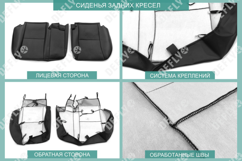 Чехлы на сиденья Toyota Highlander (XU20), 2000-2003, экокожа черная